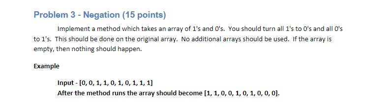 answer. Must be solved in java. This assignment presents multiple problems that