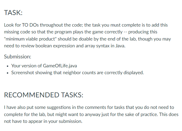 Java Programming language Please help me with adding code on "TO DO*"