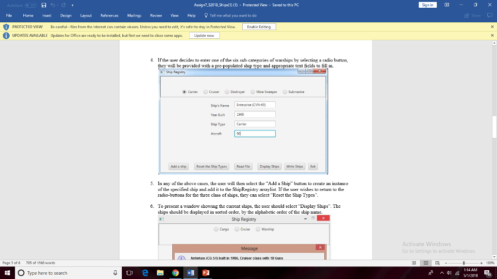 and an interface file that will guide you in developing the application.