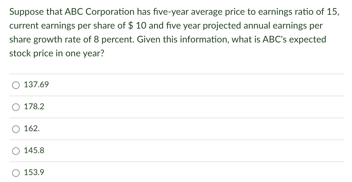 Please explain the steps you took to get your answer Suppose that