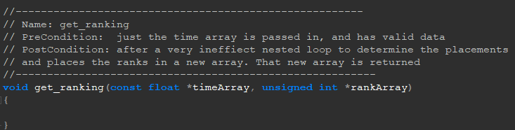  I need help making this function called "get_ranking." The comments above