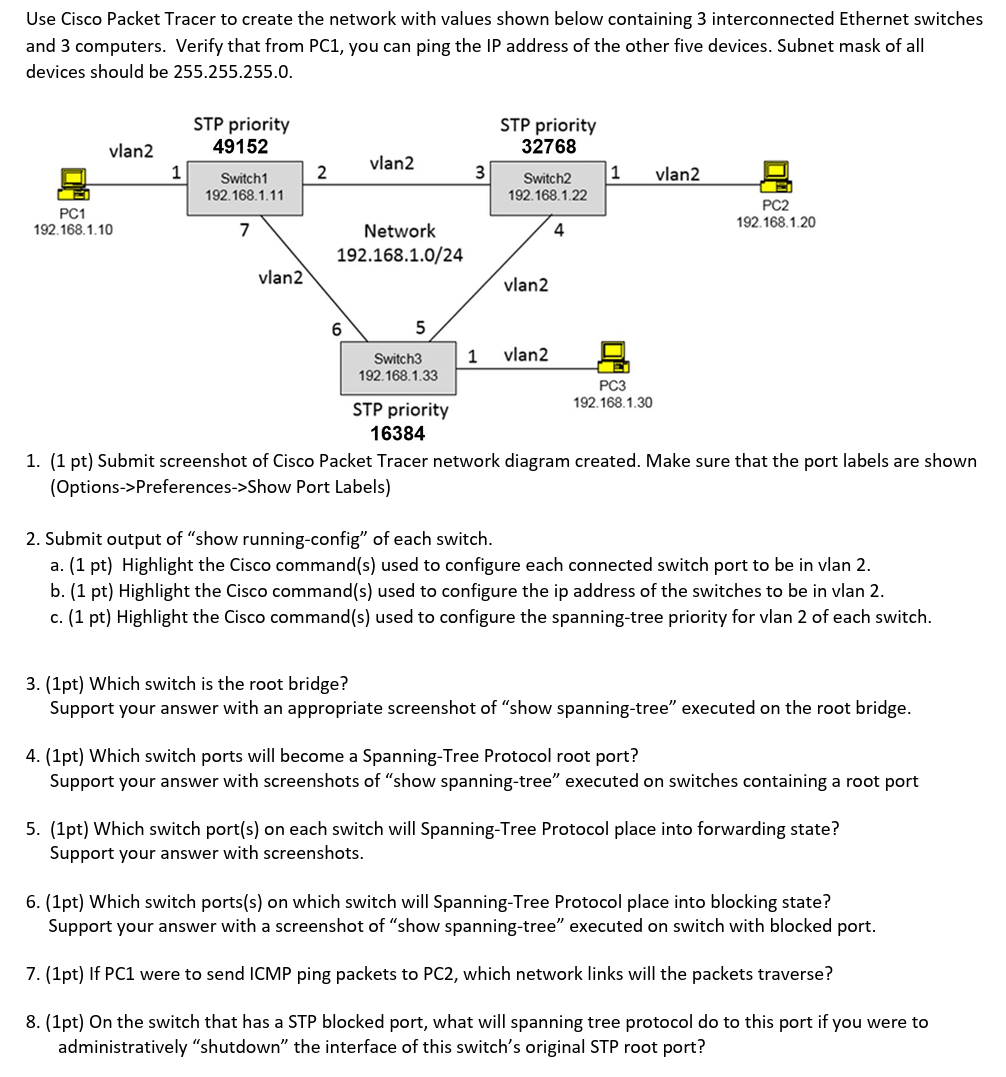  ("NO" AI Genereated Answer Please) Use Cisco Packet Tracer to create