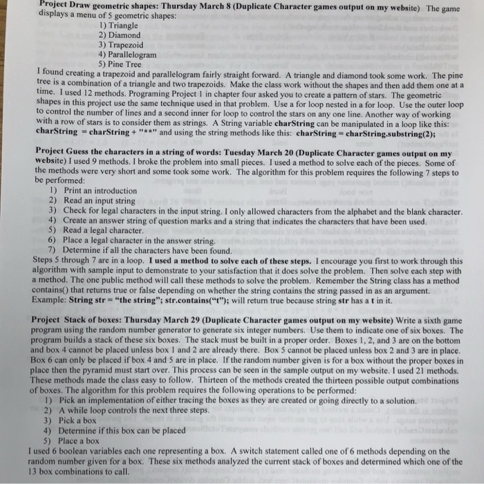 as one program. One of the important objectives in these game programs