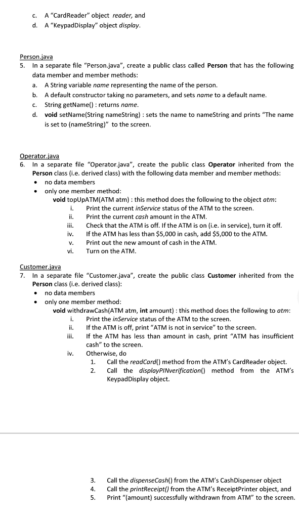 program to represent an ATM system that interacts with an operator and
