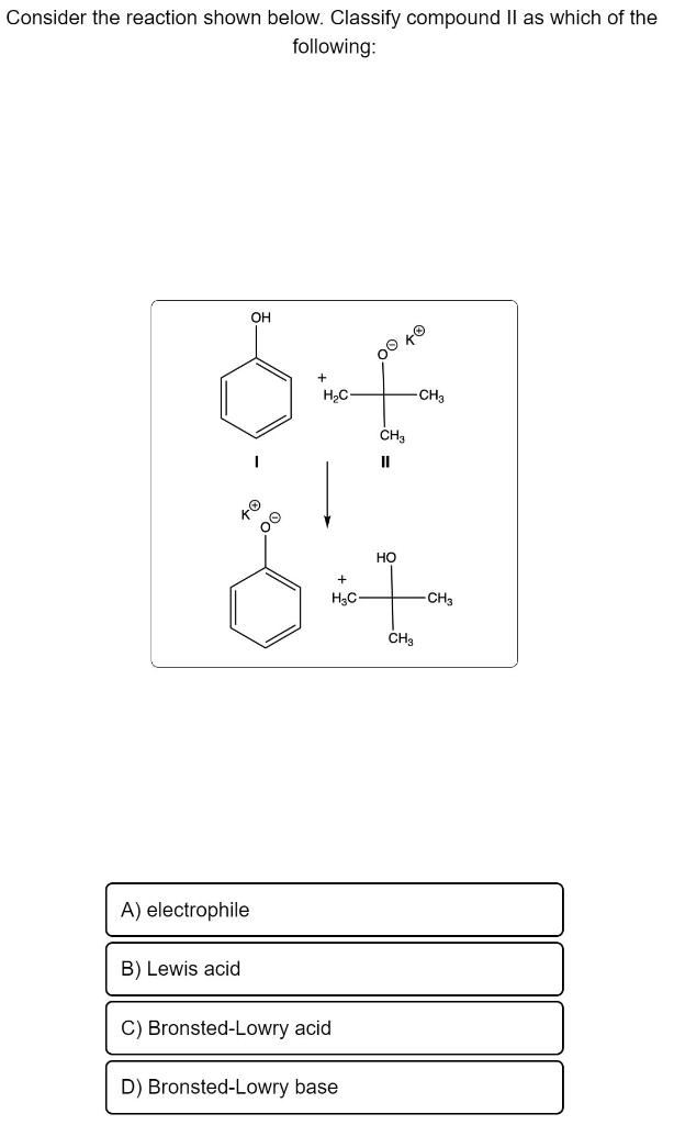 Consider the reaction shown below. Classify compound II as which of the