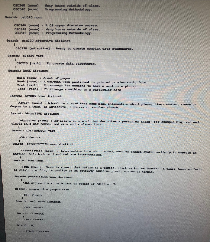 from users and uses the input as search key to look up