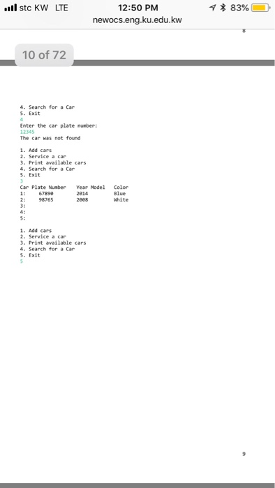 year Model 1/ the car year model private string color // the