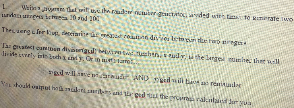 how do you solve this in C programming language 1. Write a
