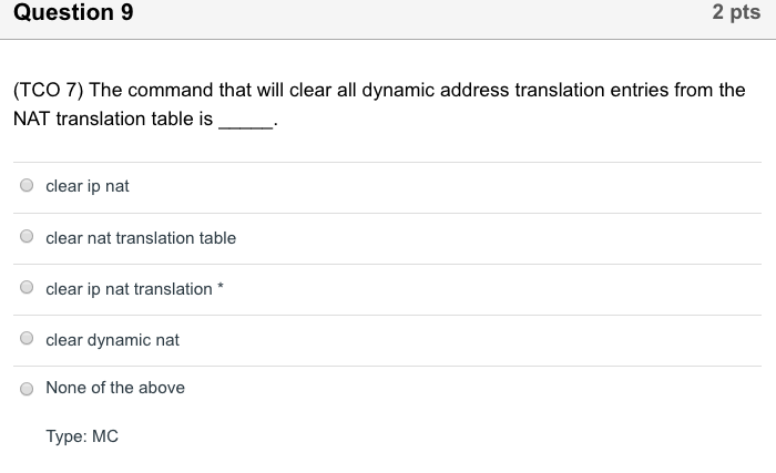  Please select correct option A, B, C, D, E Question 9