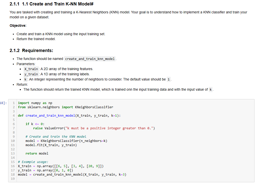  18]: 1 import numpy as np from sklearn.neighbors import KNeighborsClassifier def