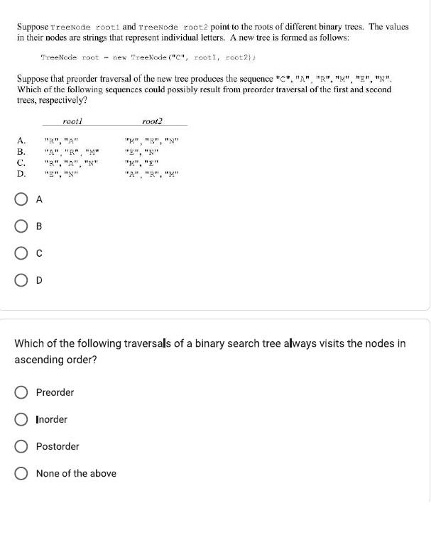Binary Tree - Part 3 Suppose Treenode noot1 and Treenode root point
