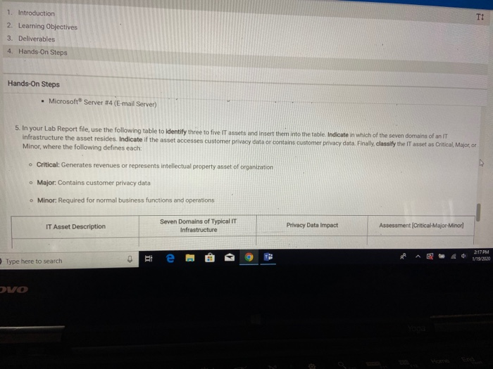  1. Introduction 2. Learning Objectives 3. Deliverables 4. Hands-On Steps Hands-On