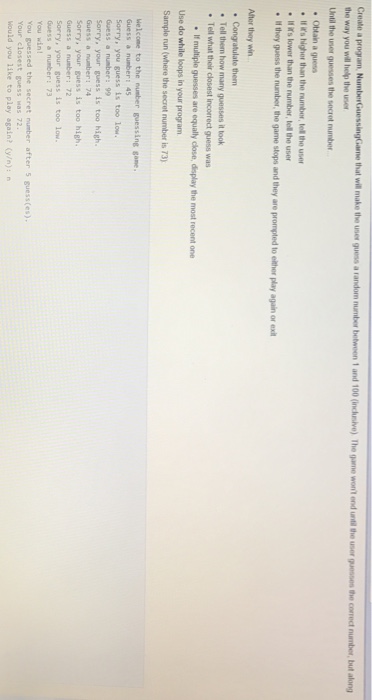  Write program for this using C++ code Ceate a program, NumberGuessingGamethat