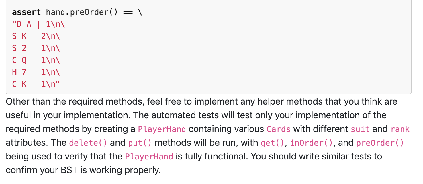 suit, rank): self.left = None self.right = None self.parent = None self.count