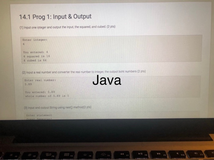 14.1 Prog 1: Input & Output (1) Input one ipteger and