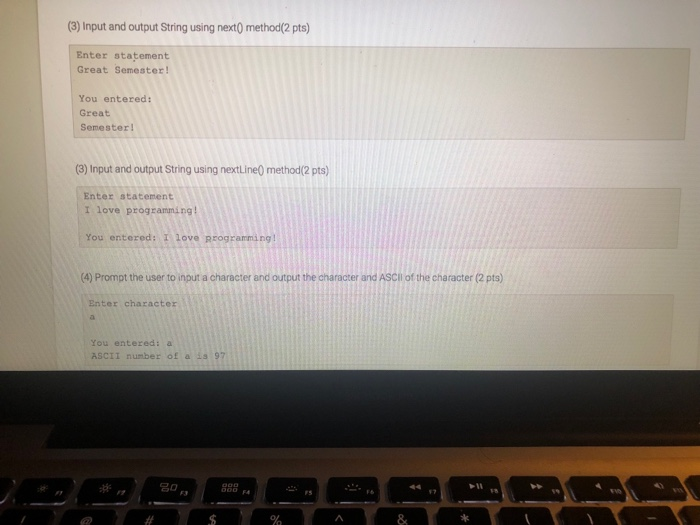 output the input, the squared, and cubed. (2 pts) Enter integer: You