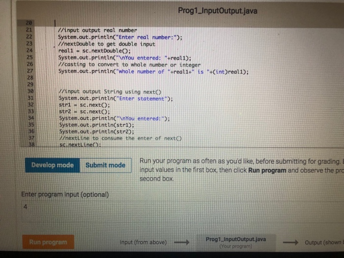 a real number and converter the real number to integer, the output