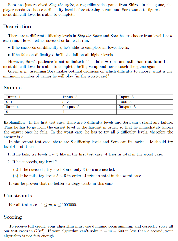 Using C++, implement a function to solve this problem with dynamic programming,
