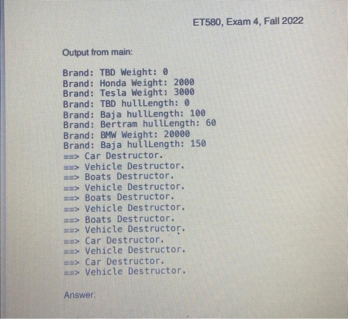 Default constructor - set brand to "TBD" 3. One argument constructor to