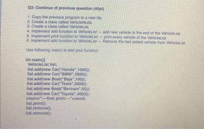 set brand 4. Output function - print brand of Vehicle 5. Mutator