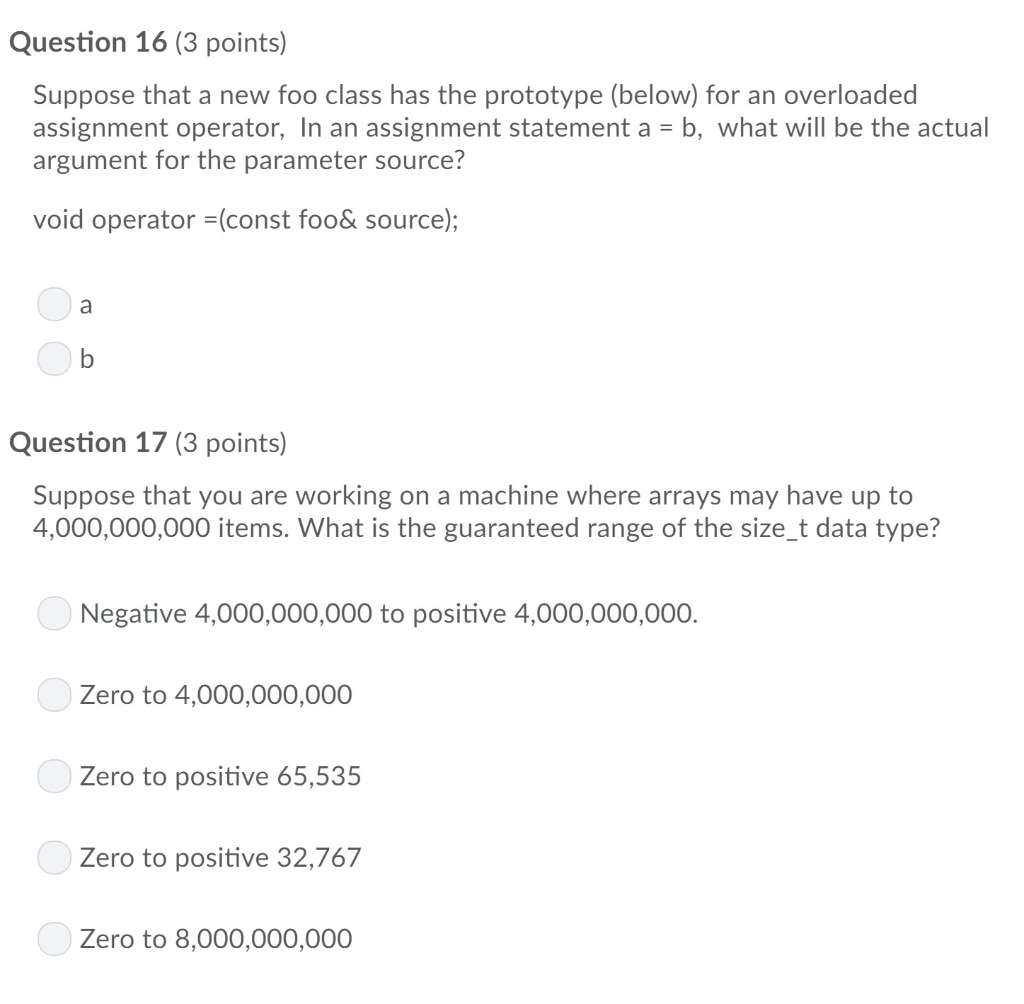 ** Will Give Rating Immediately! ** Question 16 (3 points) Suppose that