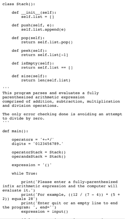  modify this code into a postfix evaluator with no parenthesis in