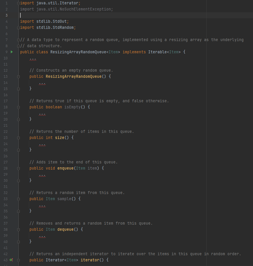 Returns true if this queue is empty, and false otherwise. public boolean