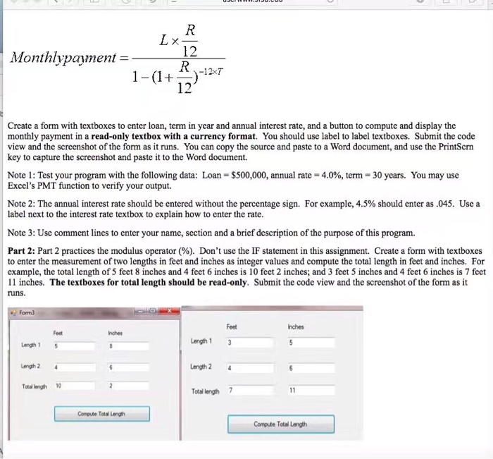  I need help with part 2.. use the visual C# to