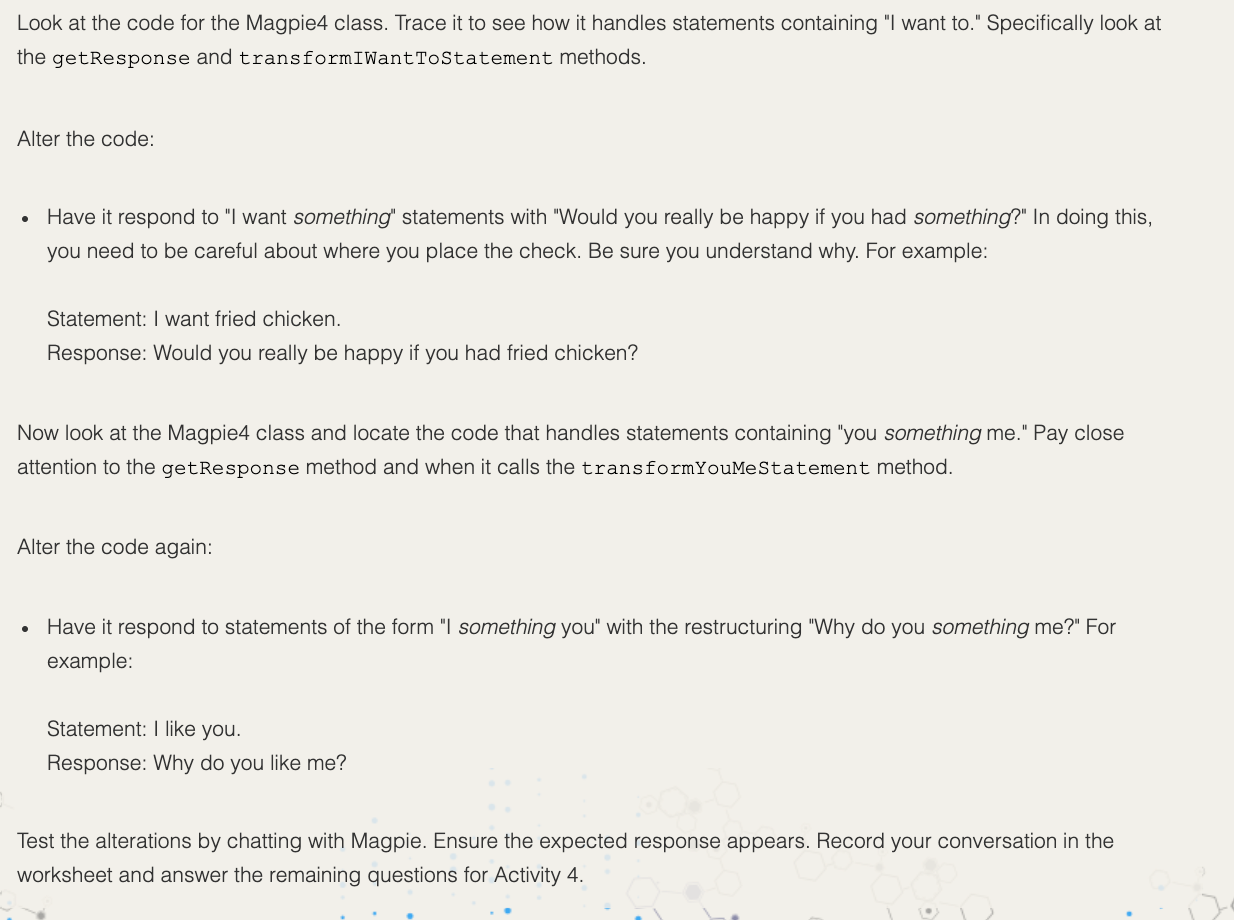 This is all written in Java. Follow all the steps and instructions