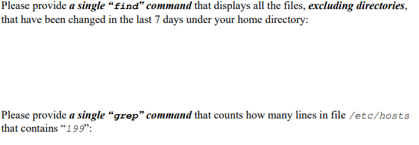  Please provide a single "find" command that displays all the files,