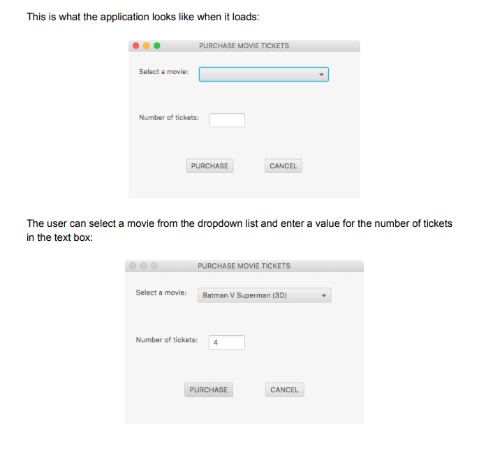 Complete the code for a GUI application that allows the user to