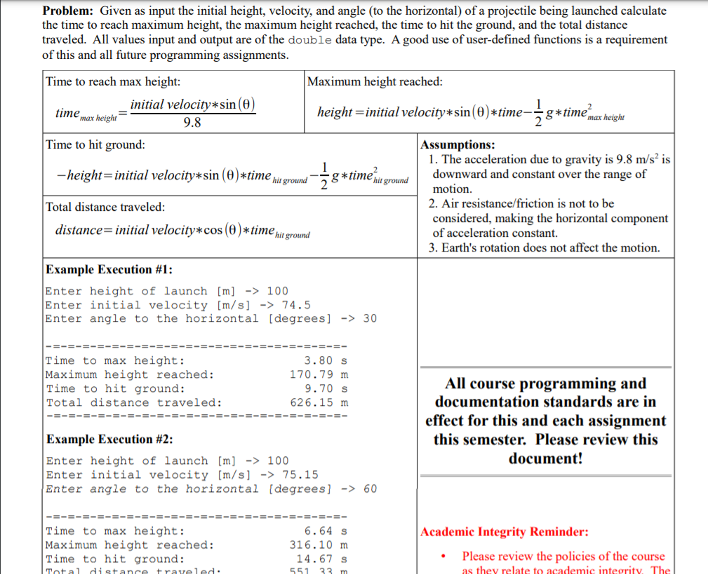 use c to program the whole thing max height = g*time? Problem:
