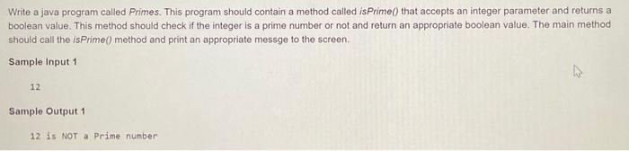  Write a java program called Primes. This program should contain a