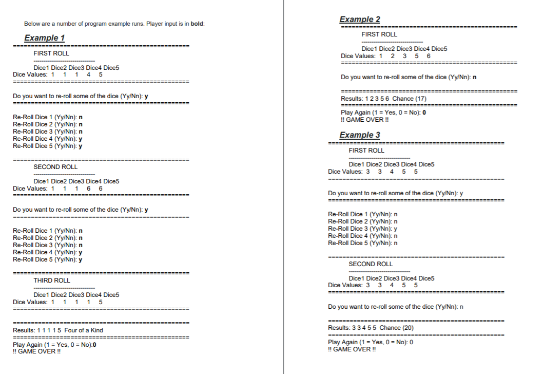 Hasbro) game called Yahtzee. In this version of the game there is