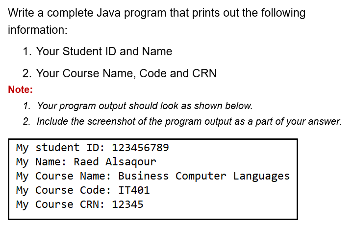  solve the Java program in written manner not Photo please and