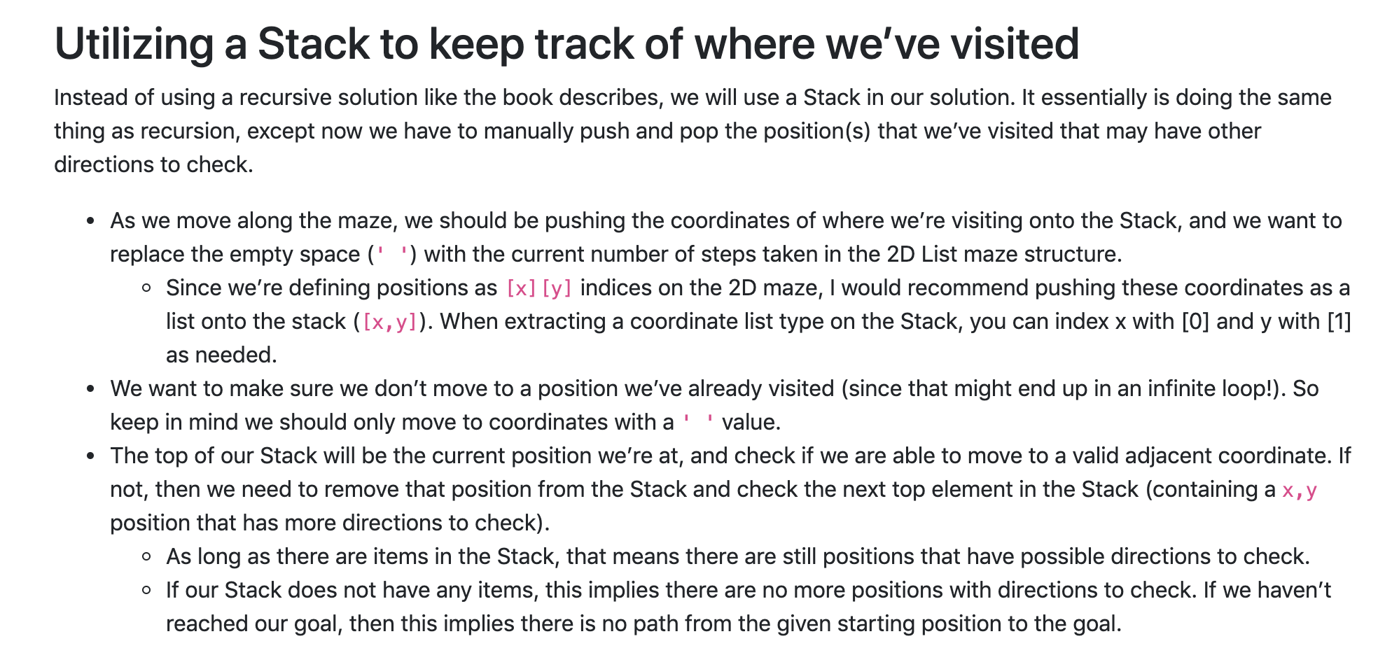 containing your solution to writing the solveMaze function as described in this