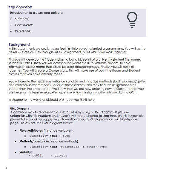 and objects: Methods Constructors References Background In this assignment, we are jumping