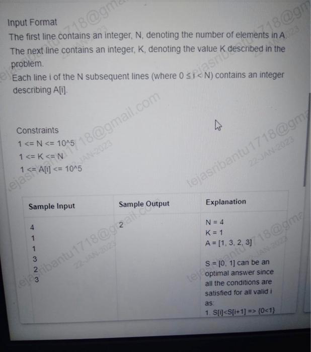 and an integer K. A good subsequence S1,S2SL( Where L is the