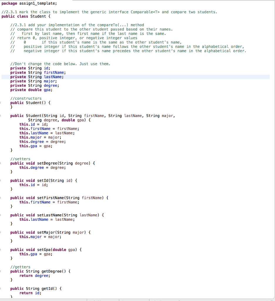 Hello, please help create constructors, getters, setters, for MasterStudent and Undergraduate classes,