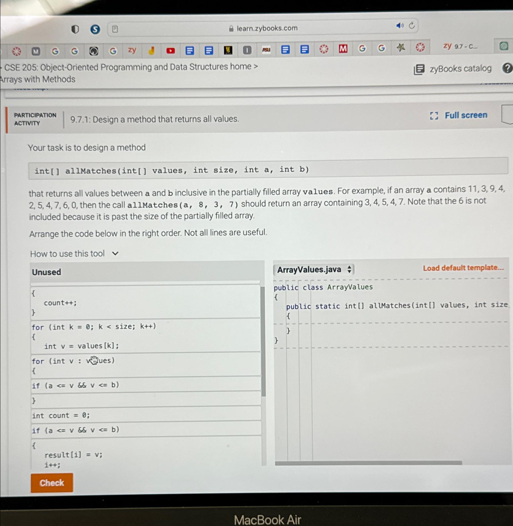 CSE 205: Object-Oriented Programming and Data Structures home > Arrays with