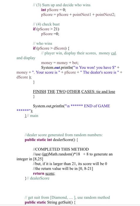 score from a random number from 8-25 inclusive. If the number is