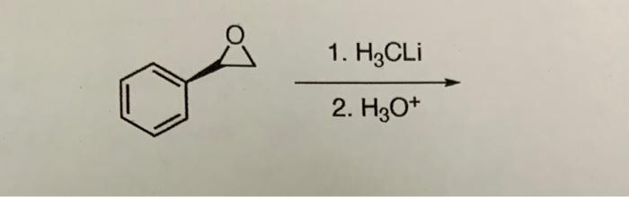 find major product 2.H3O+H3CLi