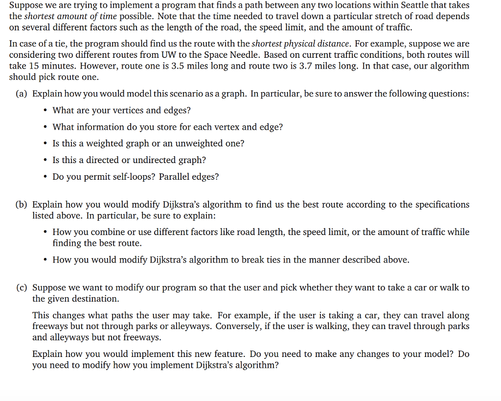  Suppose we are trying to implement a program that finds a