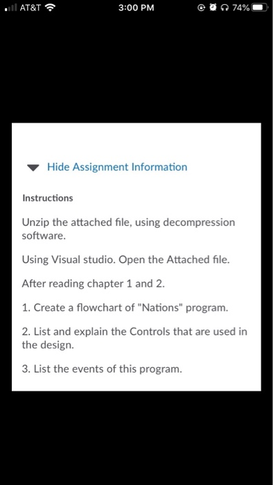  the code is the unzip file . AT&T 3:00 PM @