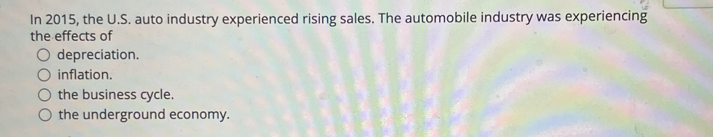  In 2015, the U.S. auto industry experienced rising sales. The automobile