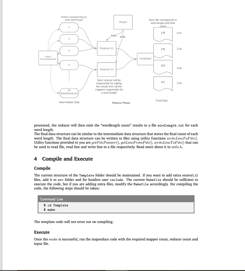 explore a simple verison of mapreduce using operating system primitives on a