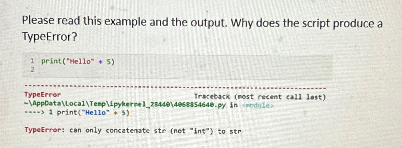  Please read this example and the output. Why does the script