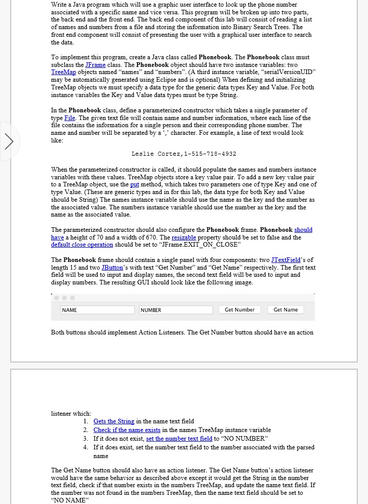  NOTE: The only method your program is required to have is