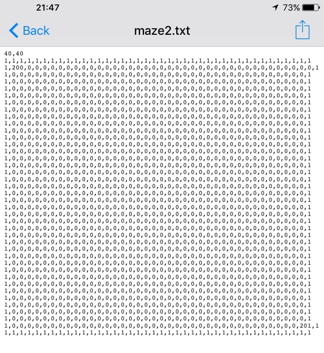 maze - Store and print a maze which includes o Walls as