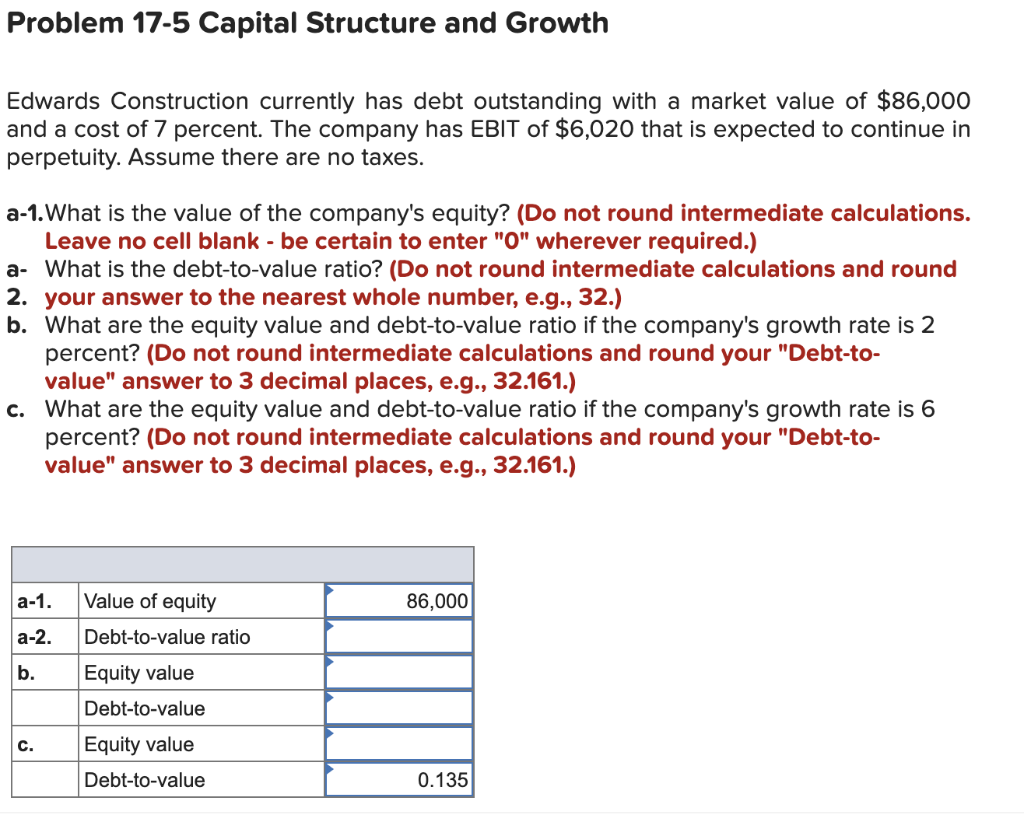  Problem 17-5 Capital Structure and Growth Edwards Construction currently has debt